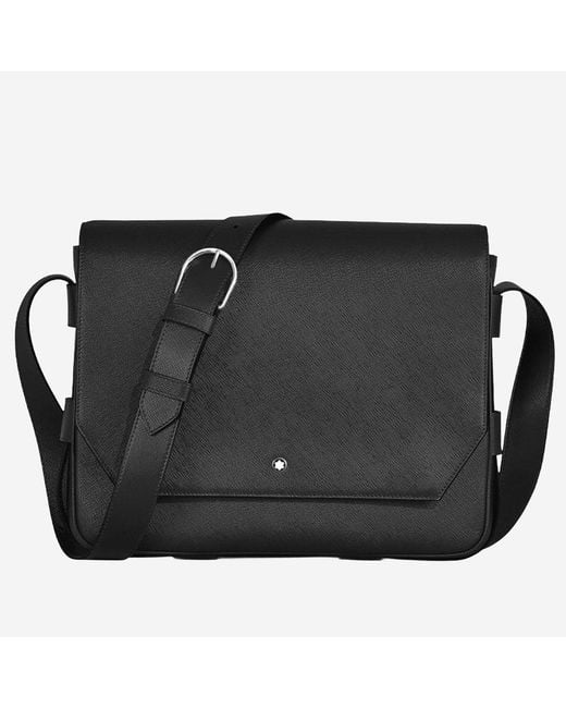 Montblanc Black Leather Shoulder Bag for men