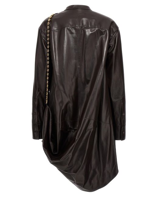 Loewe Black Luxury Chain Shirt Dress In Nappa Lambskin