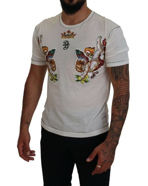 Dolce & Gabbana Gray Elegant Cotton-Silk Blend Tee for men
