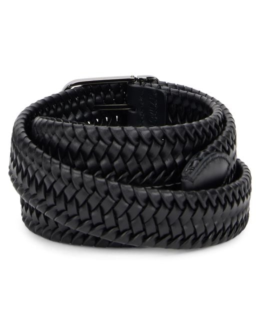 Slowear Black Woven Leather Belt for men