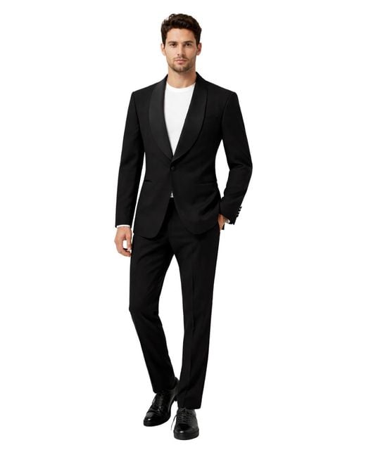 Tom Ford Black Icon Single-Breasted Wool Tuxedo Suit With Satin Details for men
