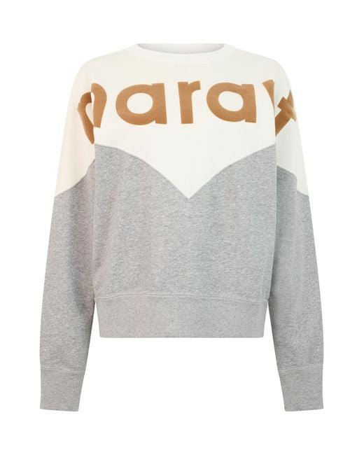Isabel Marant Gray Sweater With Text, Off-Light/Light Cotton Sweatshirts