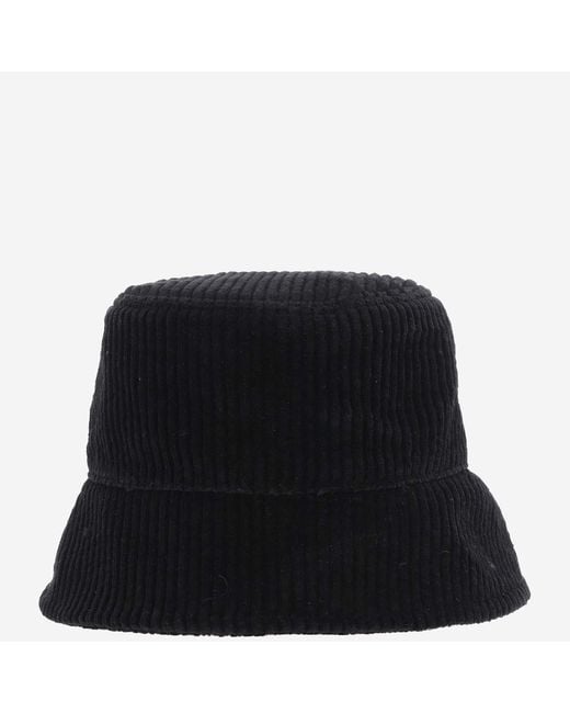 Jil Sander Black Bucket Hat Cotton Velvet