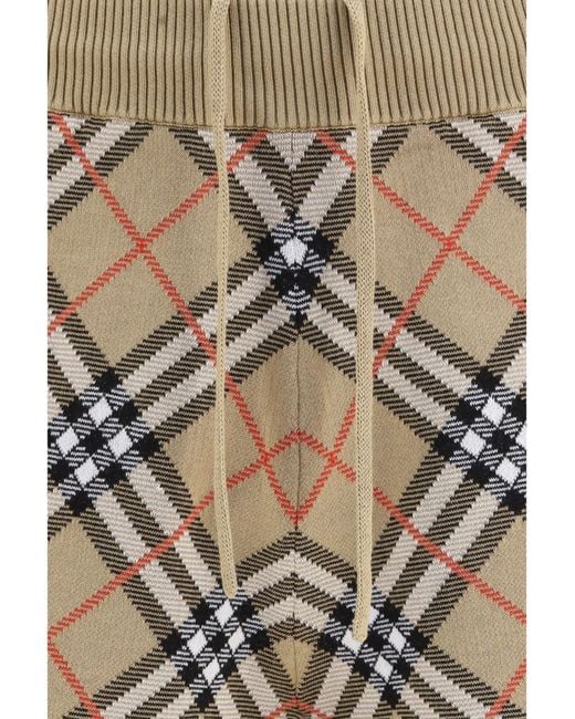 Burberry White Check Cotton Blend Shorts Sand Ip Cotton; Polyamide; Elastane Bermuda for men