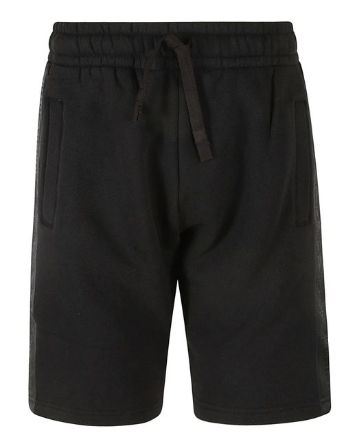 Palm Angels Black Logo Tape Sweat Shorts for men