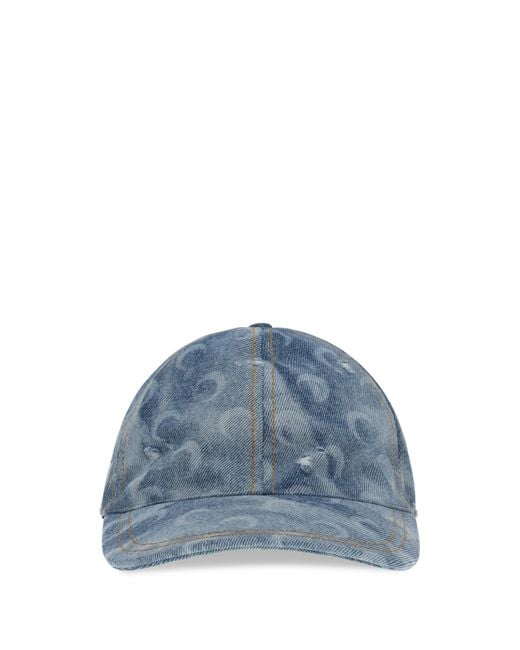 MARINE SERRE Blue Moon Denim Baseball Cap Cotton Hats E Hairbands