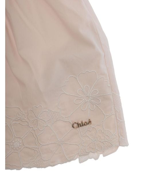 Chloé Natural Dress Cotton Embroidered