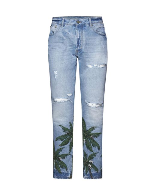 Palm Angels Blue L Wash Palms Jeans for men