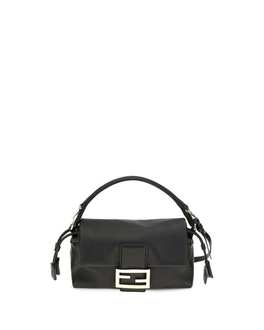 Fendi Black Small Baguette Soft Nappa Leather Handbag Upper: Lamb Ovis Aries Shoulder Bags
