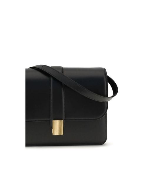 Khaite Black Calf Leather Bos Taurus Shoulder Bag