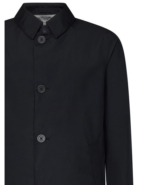 Herno Black Laminar Coat for men