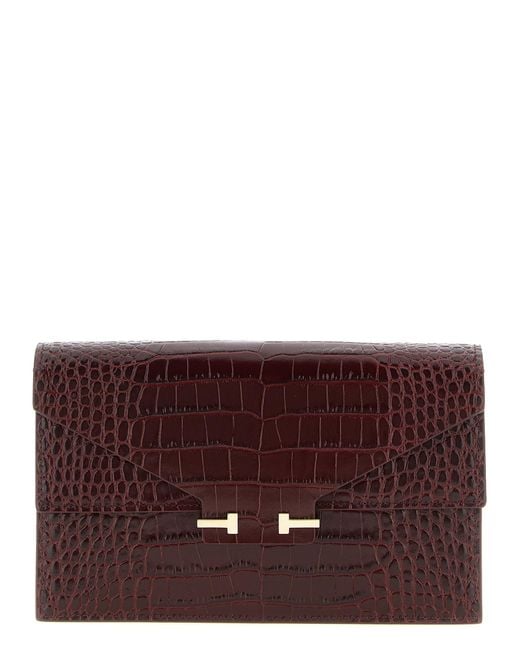 Tom Ford Purple Calfskin Clutch Bag