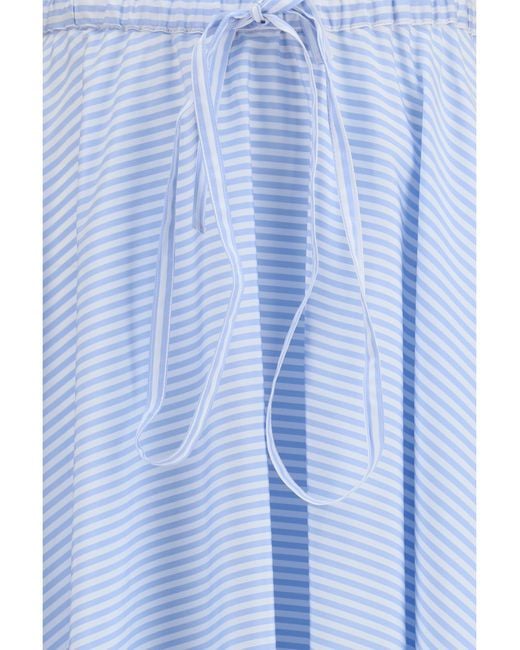 Crida Milano Blue Striped Long Skirt Locorotondo Cotton