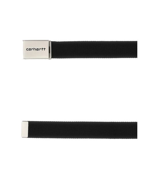 Carhartt Black Fabric Clip Belt Chrome for men