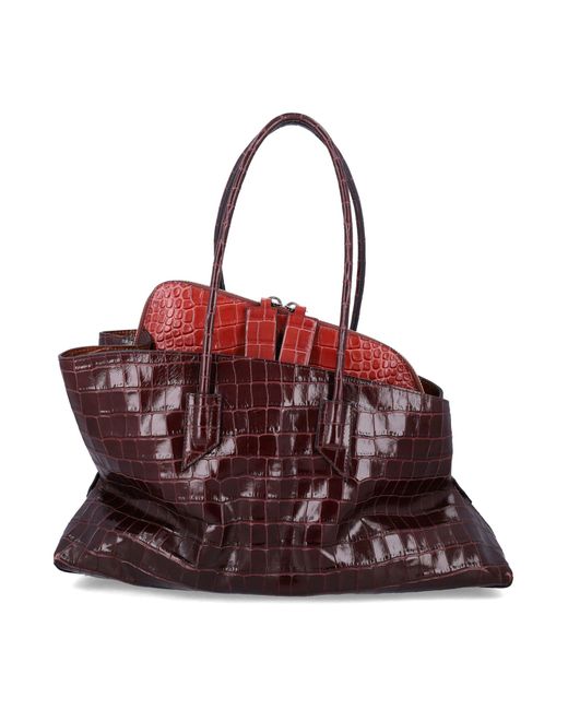 The Attico Red "La Passeggiata Medium" Top Handle