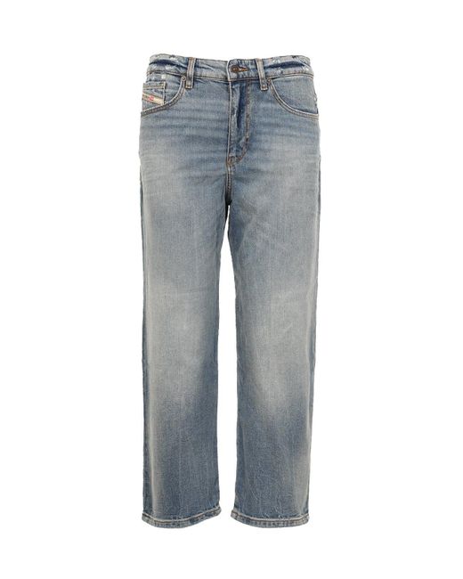 DIESEL Blue 2016 D-air 0pfar Low-rise Distressed Cropped Jeans
