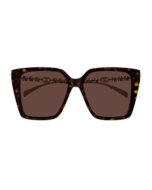 Gucci Brown Gg1967S Linea Emblem Sunglasses