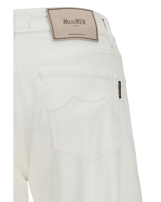 Moorer White Milton-15 Jeans Cotton; Elastane for men