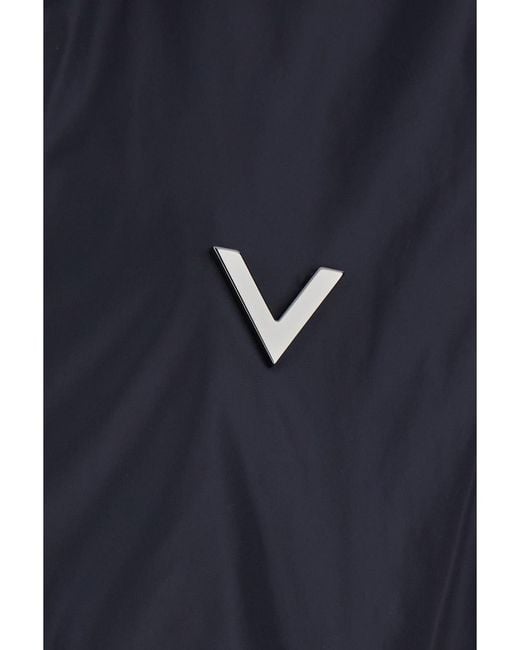 Valentino Blue Jacket With Vlogo Detail Polyamide Coat for men