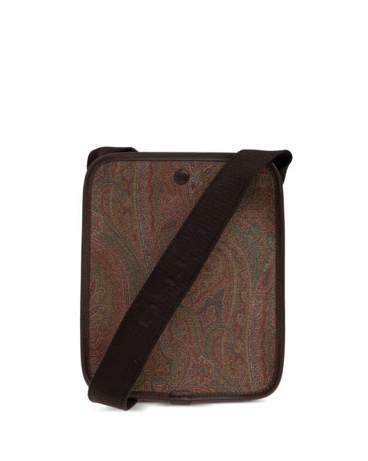 Etro Blue Shoulder Bag Paisley Jacquard for men