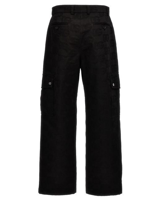 Dolce & Gabbana Black Dg Jaquard Pants for men
