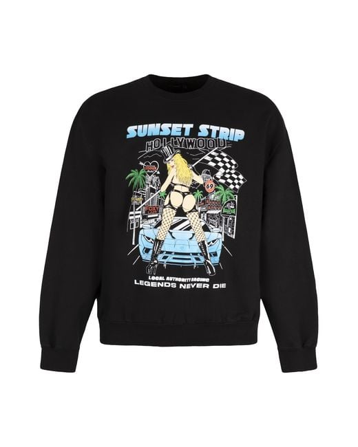 Local Authority Black Cotton Crew-Neck Sweatshirt Sweatshirts for men