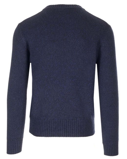 AMI Blue Cashmere And Wool Sweater for men