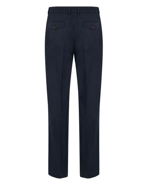 Slowear Blue Trousers Technical Fabric Cotton Chinos for men
