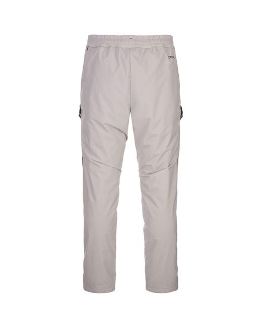 3 MONCLER GRENOBLE Gray Ivory White Ripstop Trousers for men