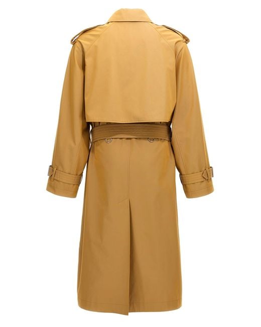 Burberry Yellow Double-Breasted Long Trench Coat for men
