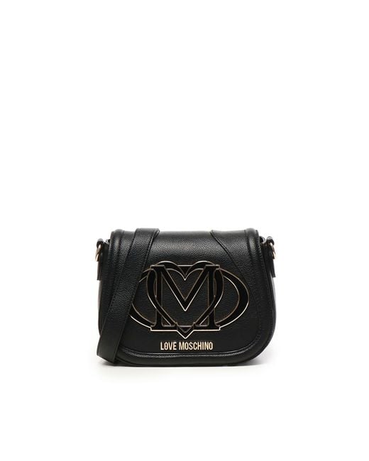 Love Moschino Black Shoulder Bag With Maxi Logo