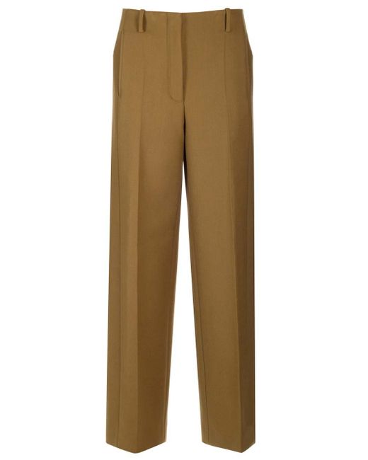 Tory Burch Natural Stretch Wool Trousers