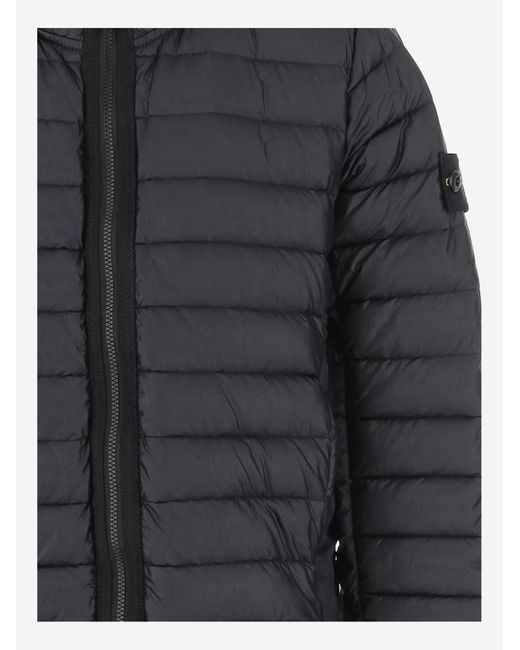 Stone Island Black Down Jacket Padded Nylon Polyamide for men
