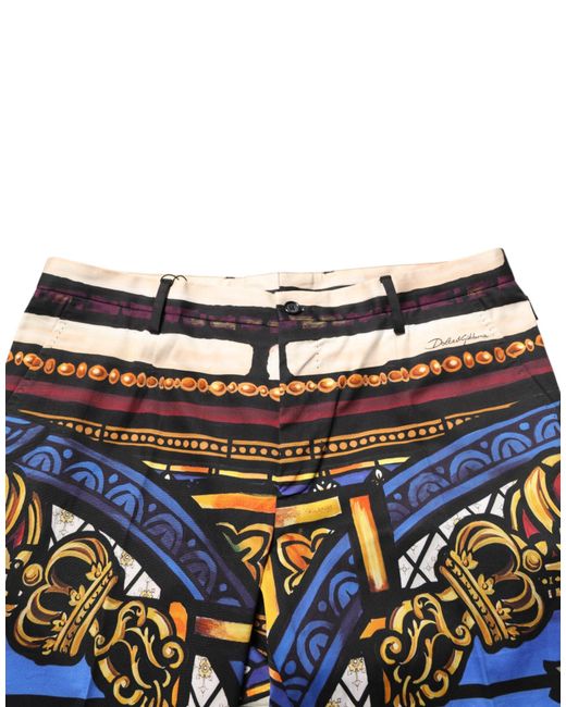 Dolce & Gabbana Black Julias Ceasar Print Tapered Pants Co+03 for men