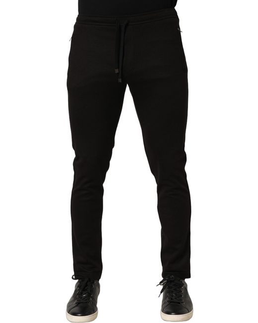 Dolce & Gabbana Black Wool Jogger Sweatpants Trouser Pants Elastane Nylon Virgin for men