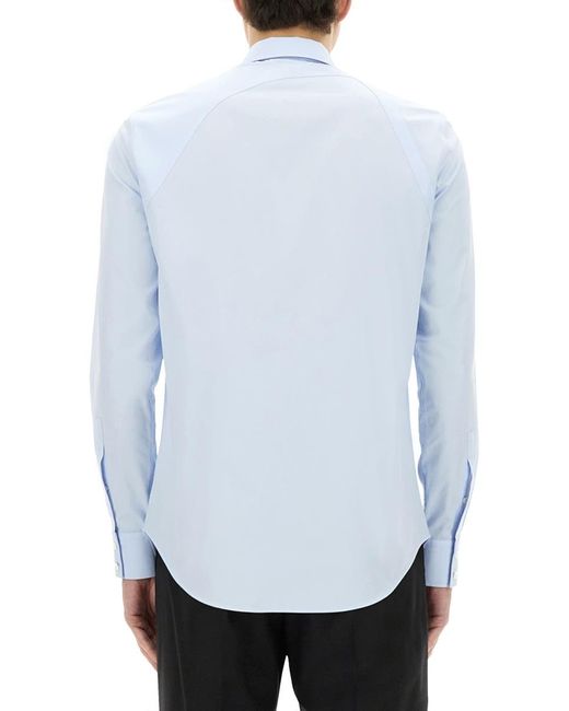 Alexander McQueen Blue Cotton Shirts for men