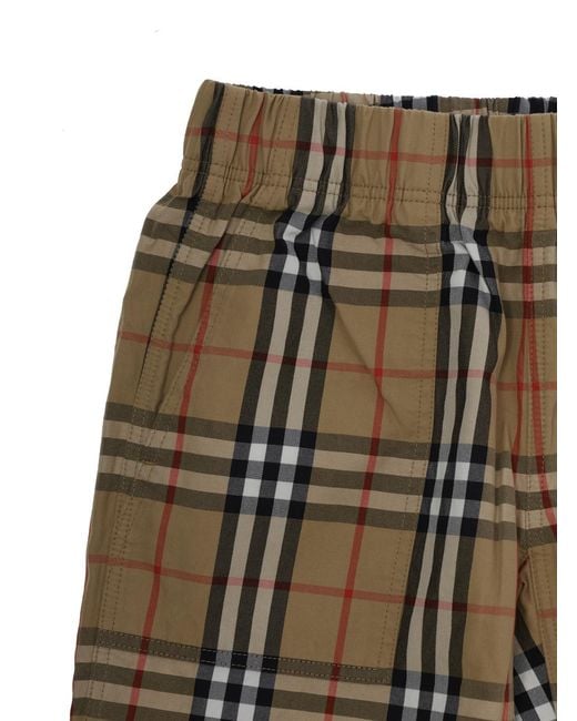 Burberry Natural Shorts Check Cotton for men