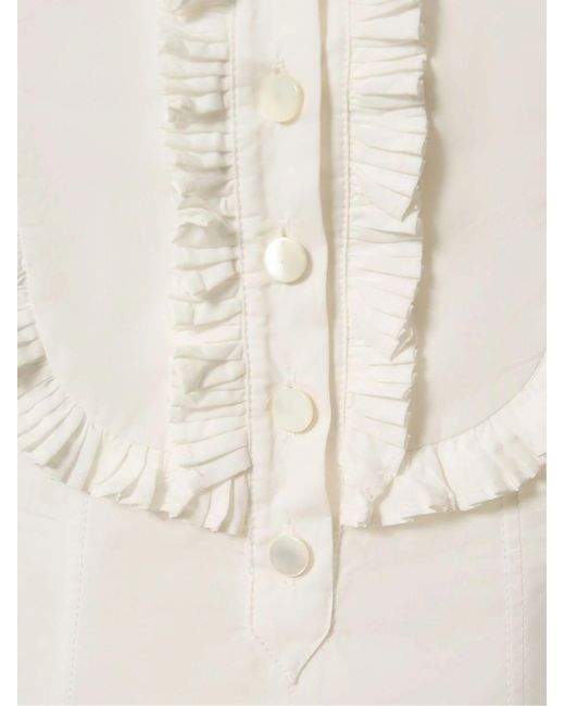 Philosophy Di Lorenzo Serafini White Blouse With Ruffle Detail