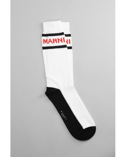 Marni Socks In White Cotton for men