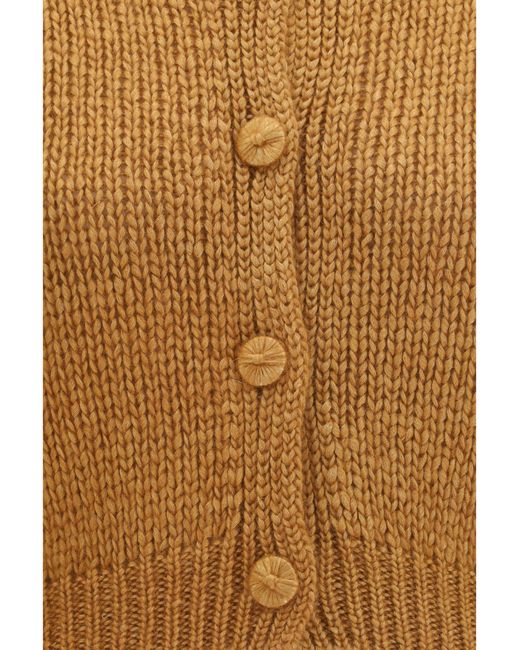 Forte_forte Natural Chunky Knit Cardigan With Buttons Silk
