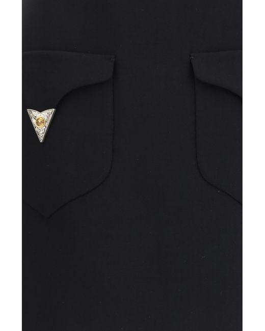 Versace Black Wool Mini Skirt