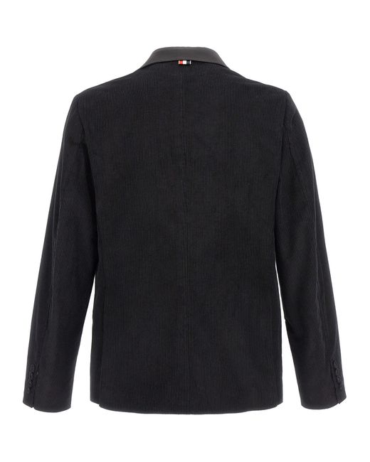 Thom Browne Black Corduroy Blazer Jacket Jackets for men