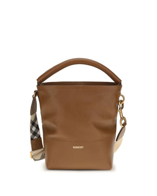 Burberry Brown B Clip Bucket Bag Calf Leather Bos Taurus