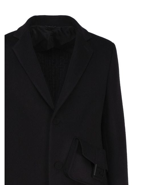 Fendi Black Wool Coat for men