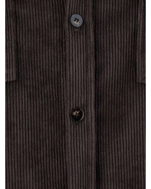 Le Plain Black Corduroy Shirt Blouses