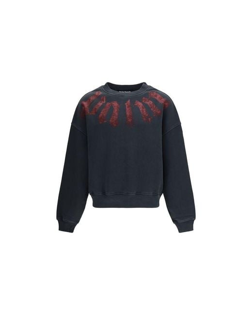 Palm Angels Blue Black Cotton Sweatshirt for men