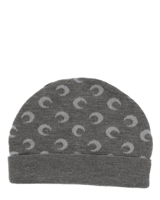 MARINE SERRE Gray Cap With Logo