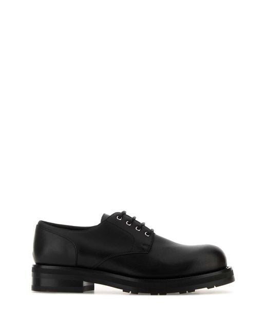 The Row Black Leather Lace-Up Shoes