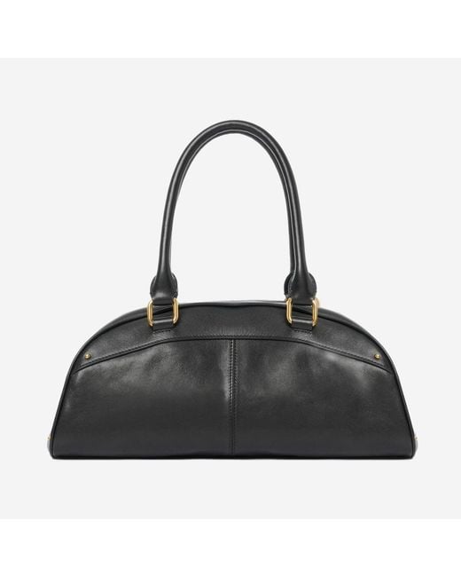 Chloé Black Leather Bowling Bag Handbags