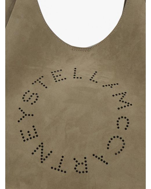 Stella McCartney Gray Shoulder Bag With Maxi Logo Lettering On The Front